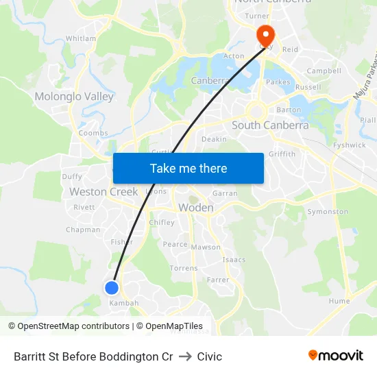 Barritt St Before Boddington Cr to Civic map