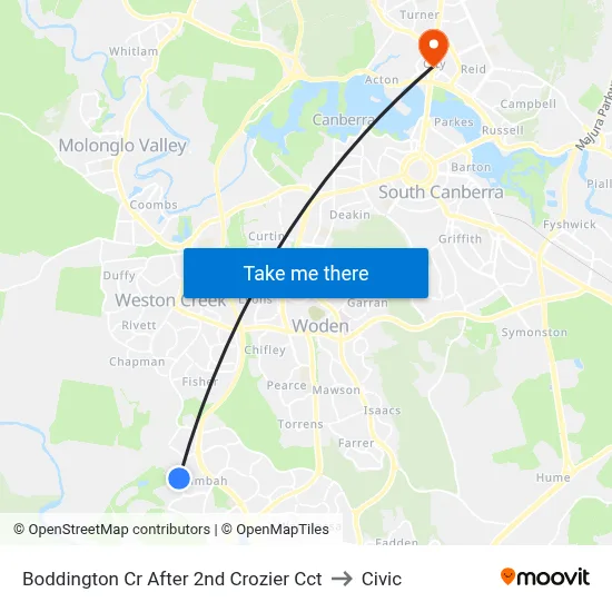 Boddington Cr After 2nd Crozier Cct to Civic map