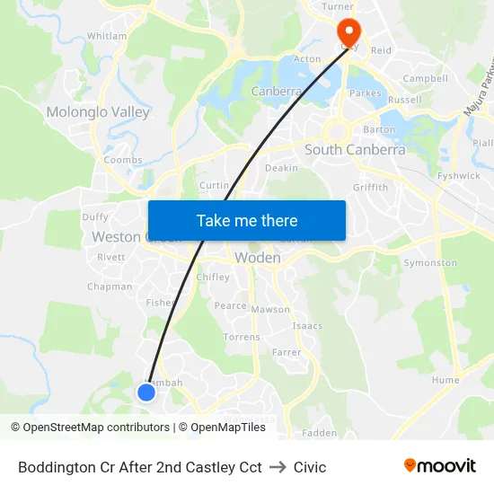 Boddington Cr After 2nd Castley Cct to Civic map