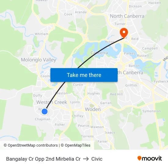 Bangalay Cr Opp 2nd Mirbelia Cr to Civic map