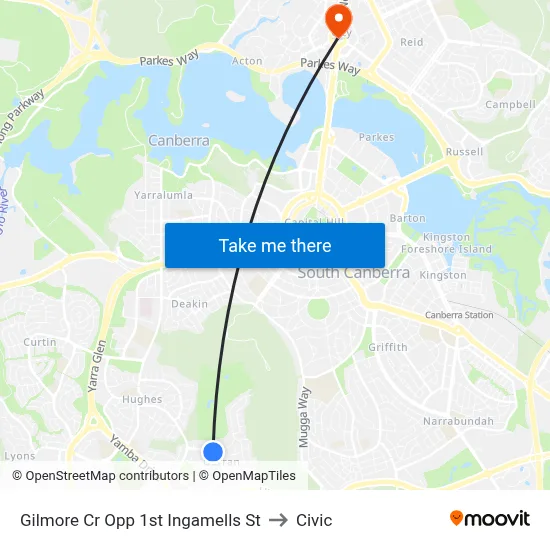 Gilmore Cr Opp 1st Ingamells St to Civic map