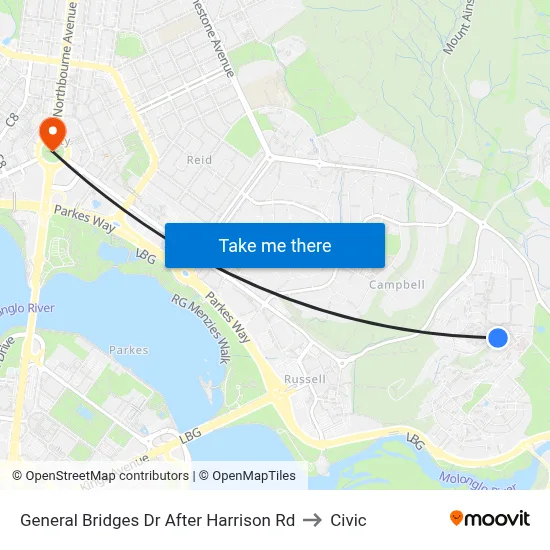 General Bridges Dr After Harrison Rd to Civic map