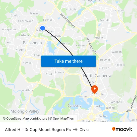 Alfred Hill Dr Opp Mount Rogers Ps to Civic map