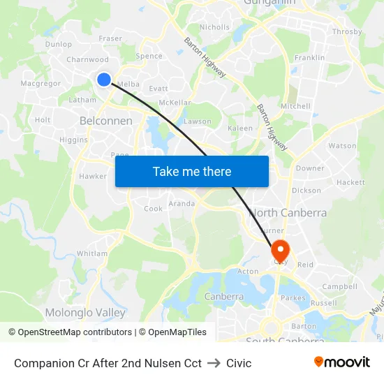 Companion Cr After 2nd Nulsen Cct to Civic map