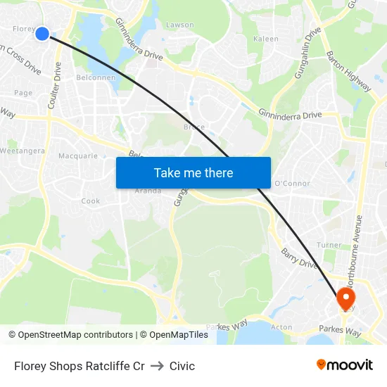 Florey Shops Ratcliffe Cr to Civic map