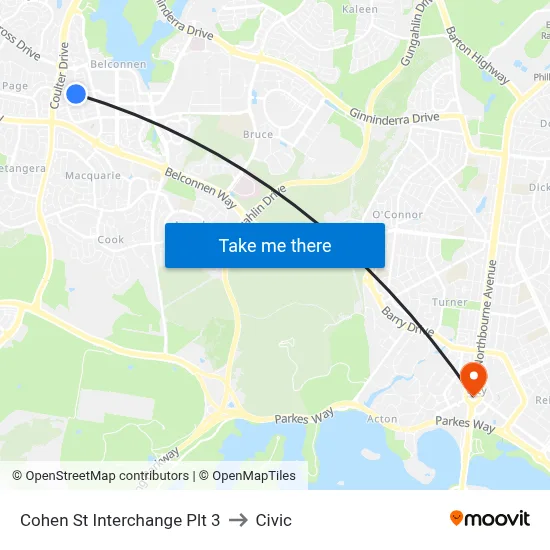 Cohen St Interchange Plt 3 to Civic map