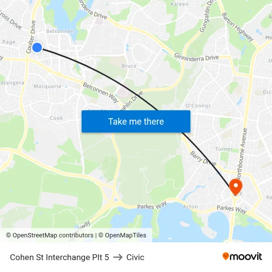 Cohen St Interchange Plt 5 to Civic map