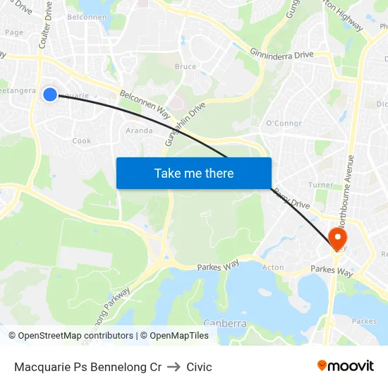 Macquarie Ps Bennelong Cr to Civic map