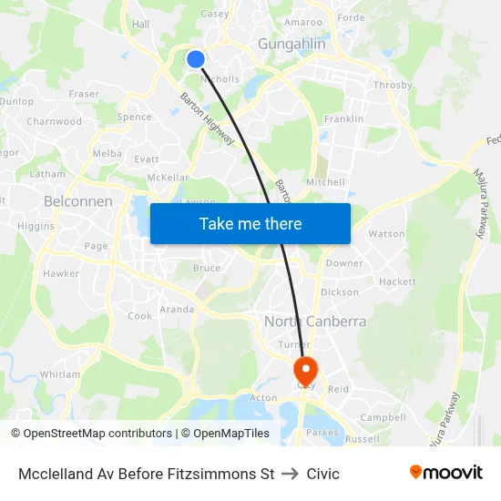 Mcclelland Av Before Fitzsimmons St to Civic map