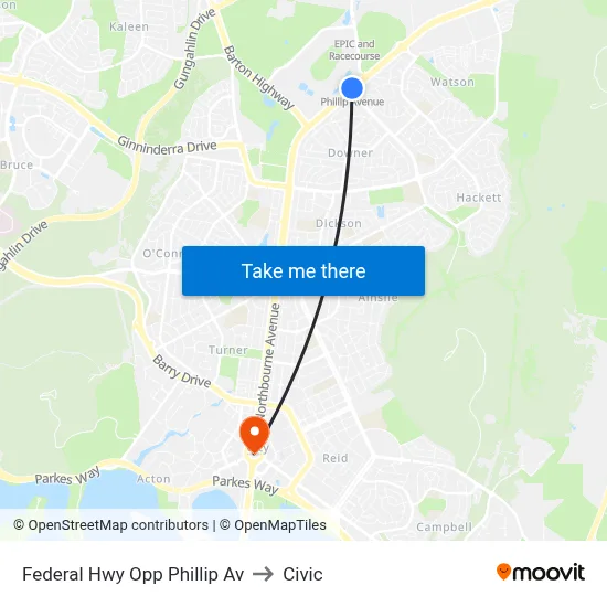 Federal Hwy Opp Phillip Av to Civic map