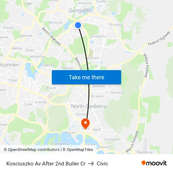 Kosciuszko Av After 2nd Buller Cr to Civic map