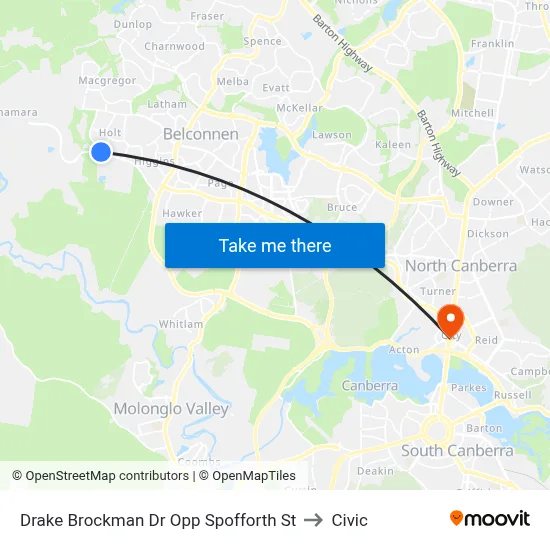 Drake Brockman Dr Opp Spofforth St to Civic map