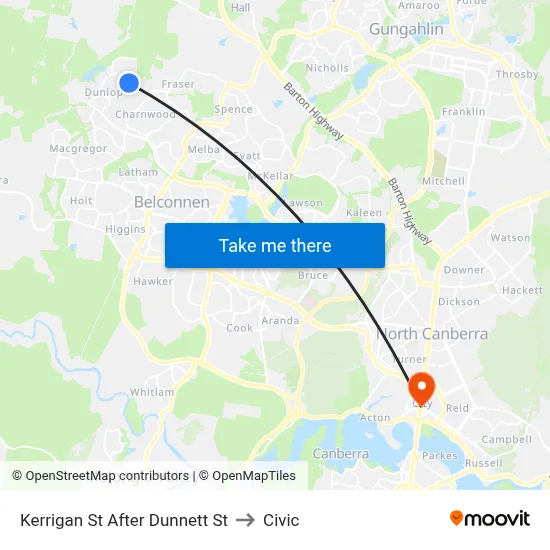 Kerrigan St After Dunnett St to Civic map