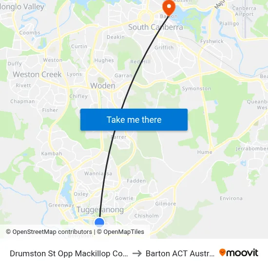 Drumston St Opp Mackillop College to Barton ACT Australia map