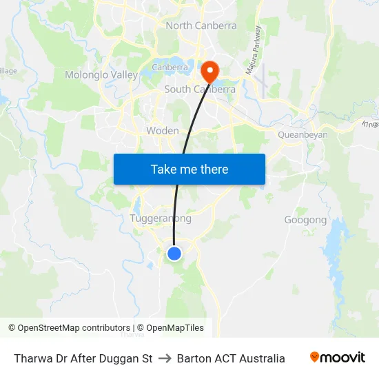 Tharwa Dr After Duggan St to Barton ACT Australia map