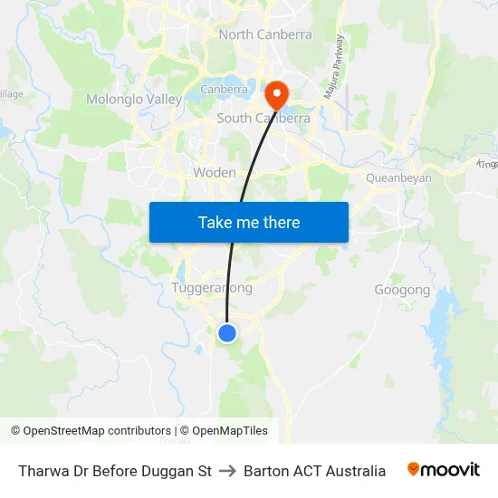Tharwa Dr Before Duggan St to Barton ACT Australia map