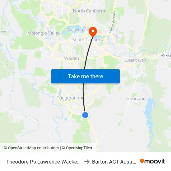 Theodore Ps Lawrence Wackett Cr to Barton ACT Australia map