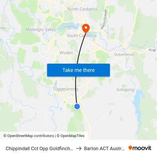 Chippindall Cct Opp Goldfinch Cct to Barton ACT Australia map