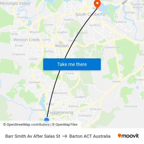 Barr Smith Av After Salas St to Barton ACT Australia map