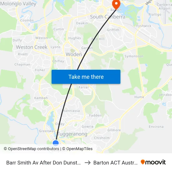 Barr Smith Av After Don Dunstan Dr to Barton ACT Australia map