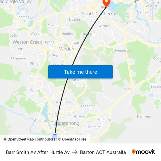 Barr Smith Av After Hurtle Av to Barton ACT Australia map