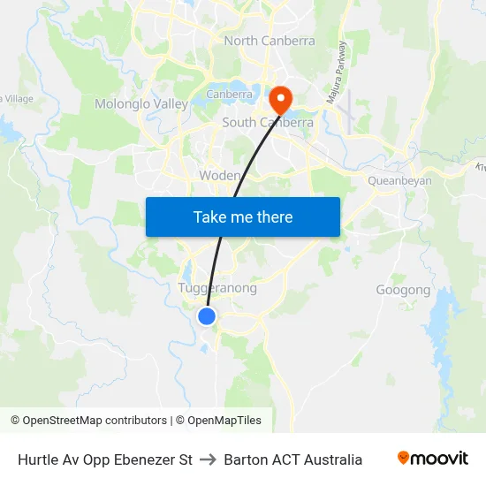 Hurtle Av Opp Ebenezer St to Barton ACT Australia map