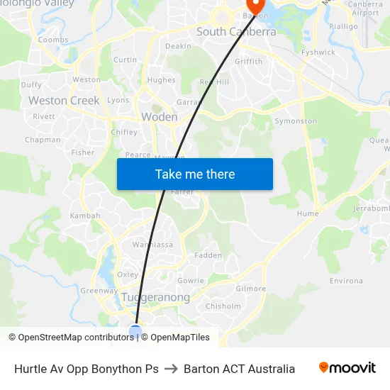 Hurtle Av Opp Bonython Ps to Barton ACT Australia map