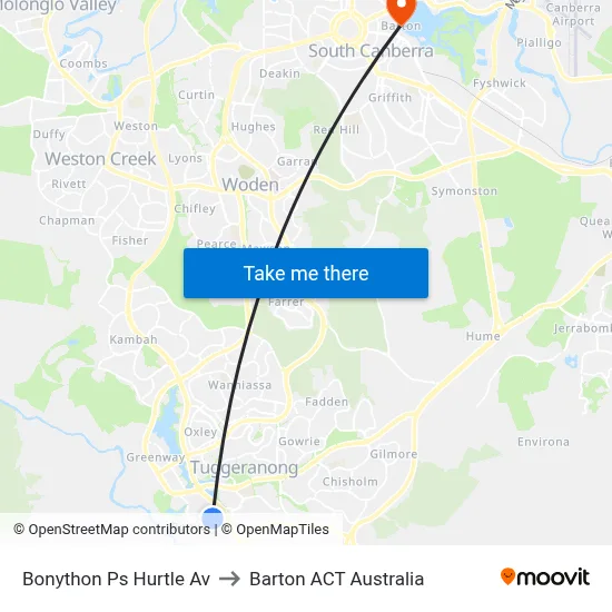 Bonython Ps Hurtle Av to Barton ACT Australia map