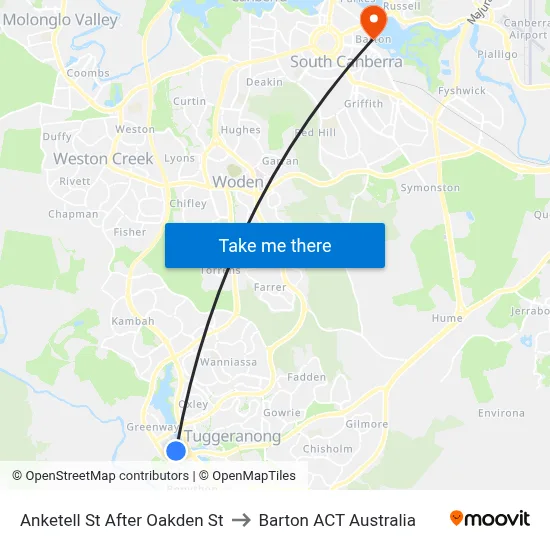 Anketell St After Oakden St to Barton ACT Australia map