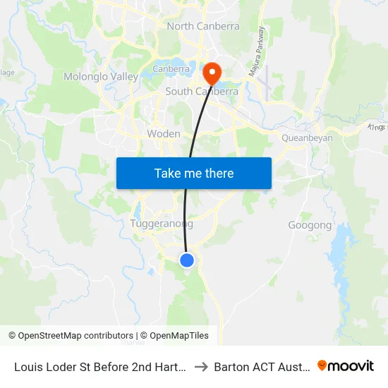 Louis Loder St Before 2nd Hartung Cr to Barton ACT Australia map