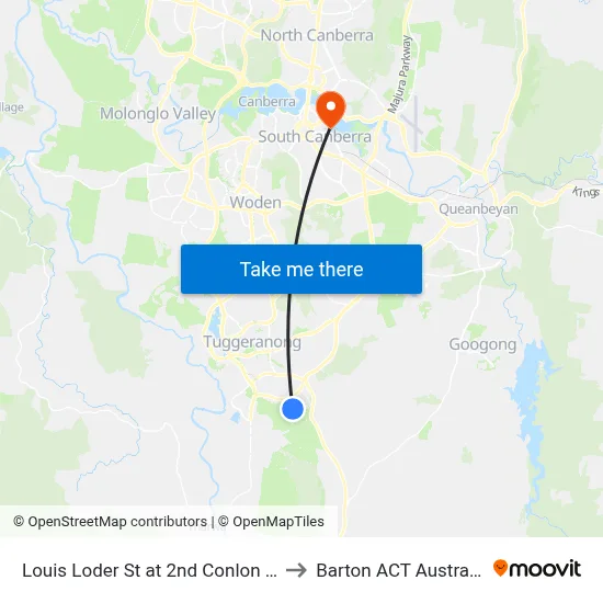 Louis Loder St at 2nd Conlon Cr to Barton ACT Australia map