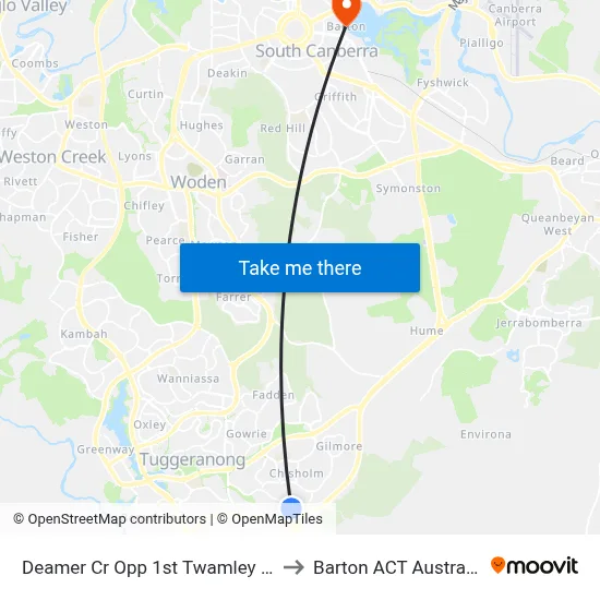 Deamer Cr Opp 1st Twamley Cr to Barton ACT Australia map