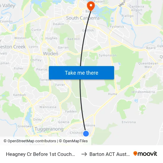 Heagney Cr Before 1st Couchman Cr to Barton ACT Australia map