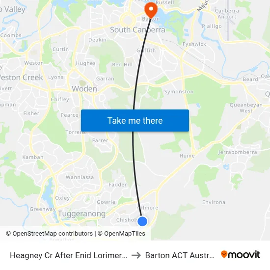 Heagney Cr After Enid Lorimer Cct to Barton ACT Australia map