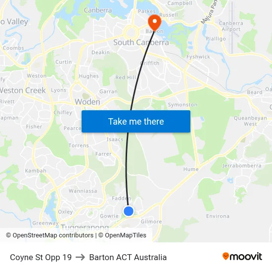 Coyne St Opp 19 to Barton ACT Australia map