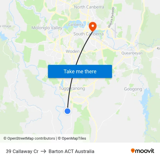 39 Callaway Cr to Barton ACT Australia map