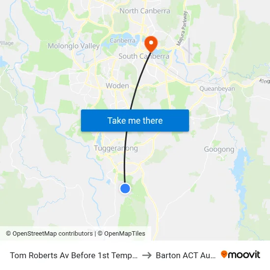 Tom Roberts Av Before 1st Templestowe Av to Barton ACT Australia map