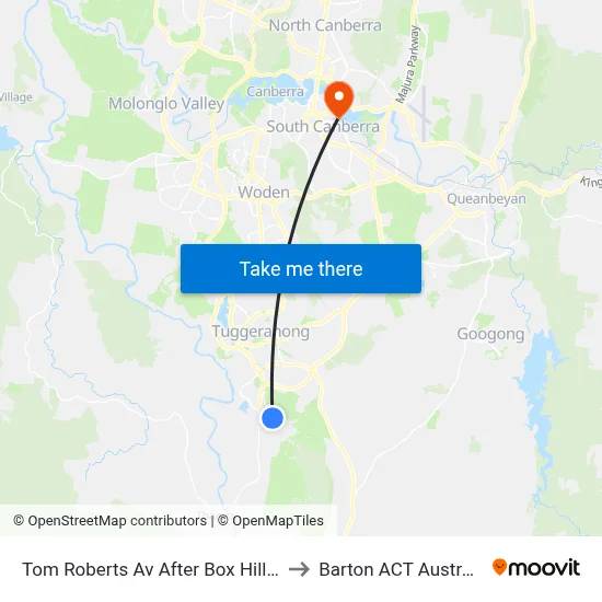 Tom Roberts Av After Box Hill Av to Barton ACT Australia map