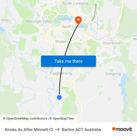 Knoke Av After Minnett Cl to Barton ACT Australia map