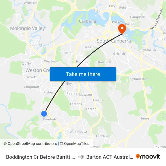 Boddington Cr Before Barritt St to Barton ACT Australia map