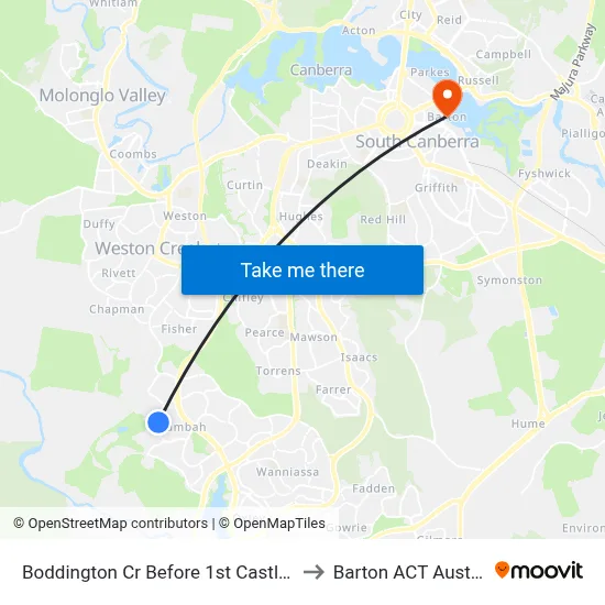 Boddington Cr Before 1st Castley Cct to Barton ACT Australia map