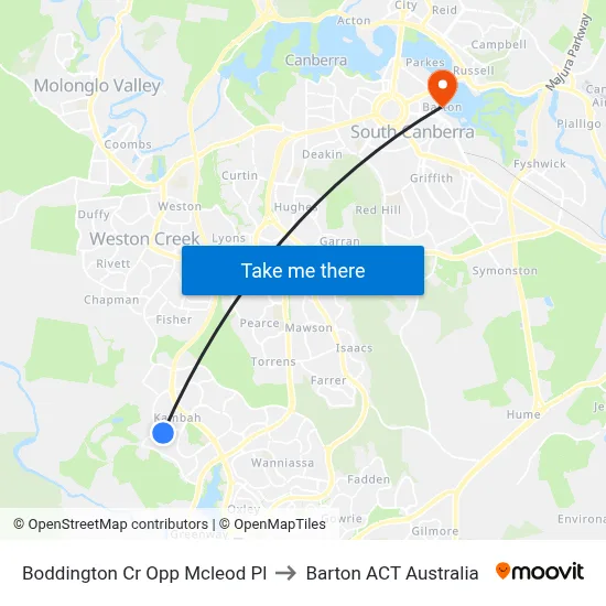 Boddington Cr Opp Mcleod Pl to Barton ACT Australia map