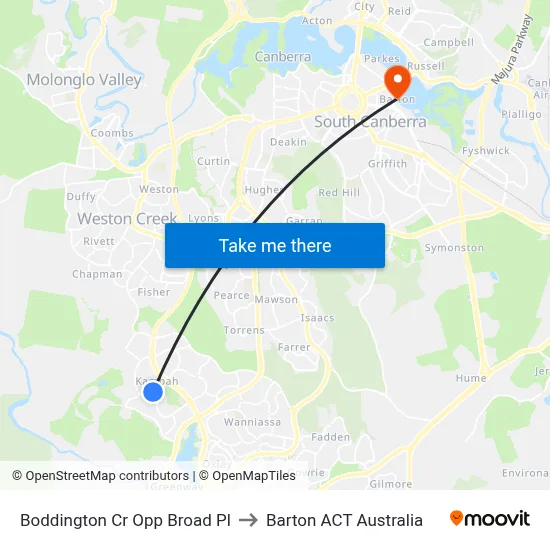 Boddington Cr Opp Broad Pl to Barton ACT Australia map