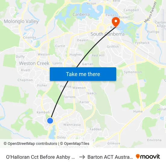 O'Halloran Cct Before Ashby Cct to Barton ACT Australia map