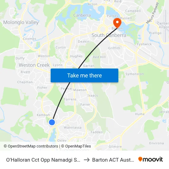 O'Halloran Cct Opp Namadgi School to Barton ACT Australia map