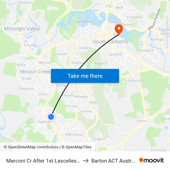 Marconi Cr After 1st Lascelles Cct to Barton ACT Australia map