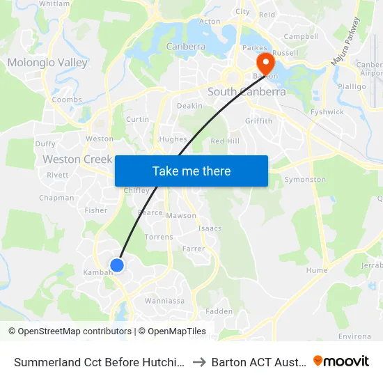 Summerland Cct Before Hutchison Cr to Barton ACT Australia map