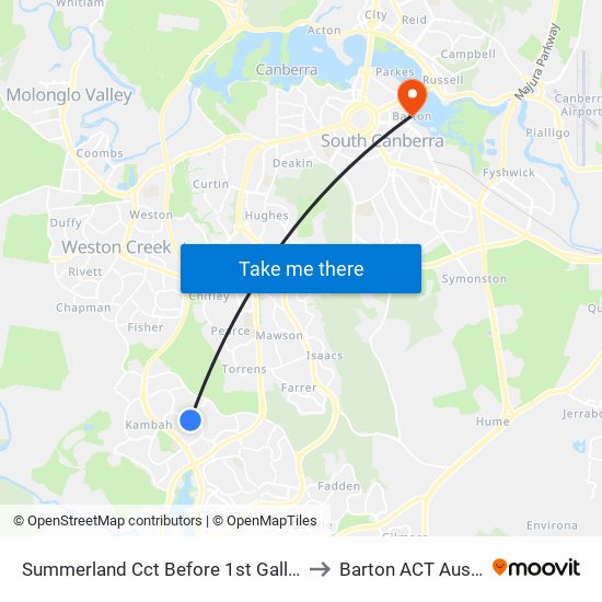 Summerland Cct Before 1st Gallagher St to Barton ACT Australia map