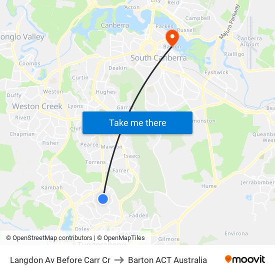 Langdon Av Before Carr Cr to Barton ACT Australia map