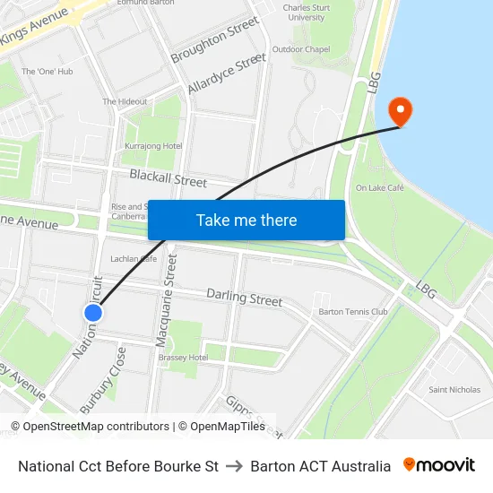 National Cct Before Bourke St to Barton ACT Australia map